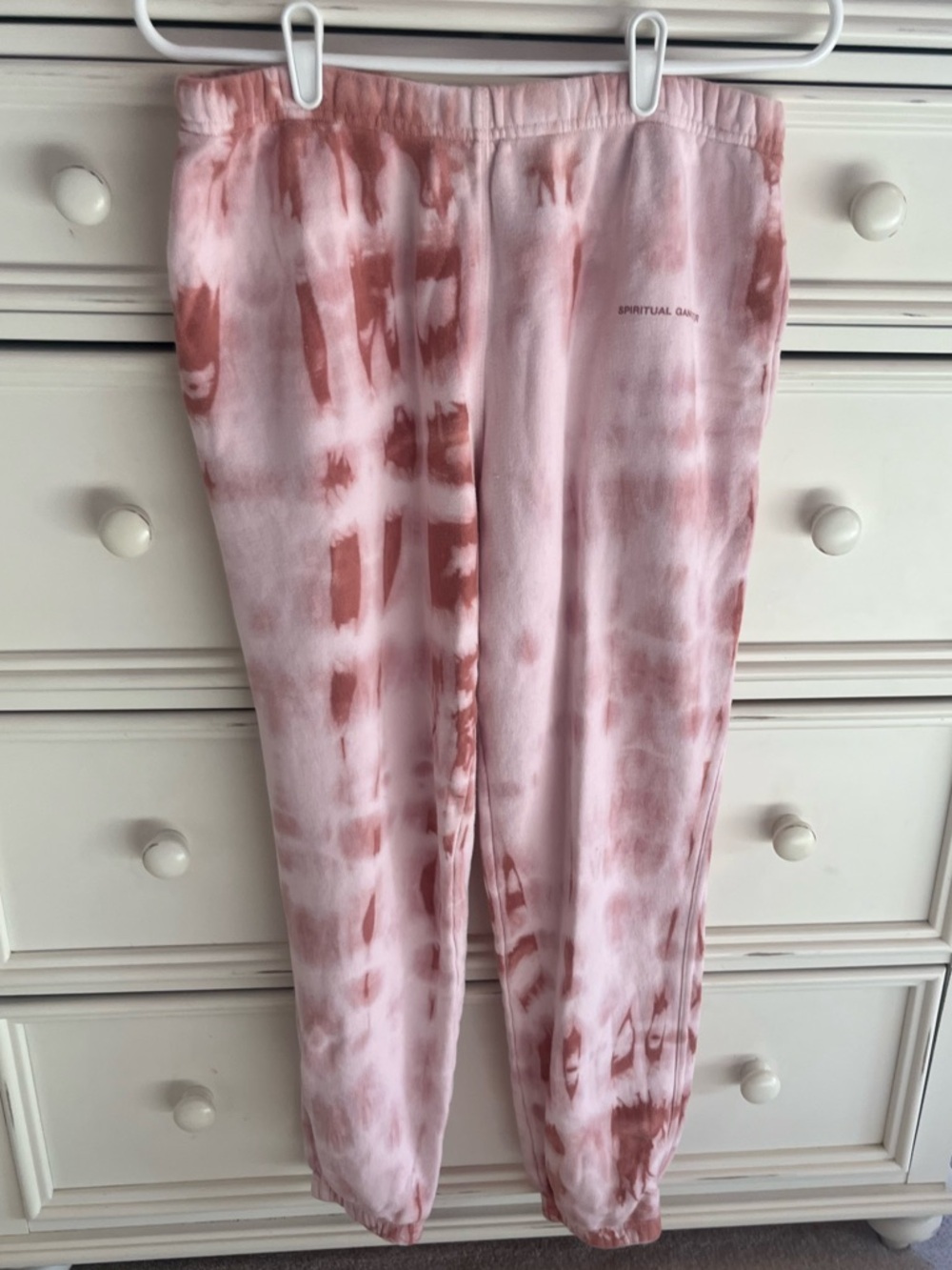 Spiritual Gangster Pink & Rust Tie-Dye Joggers